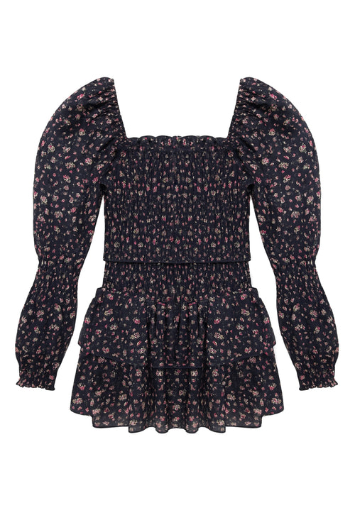 JUNIOR LAINEY PRINTED LS DAY DRESS - FINAL SALE
