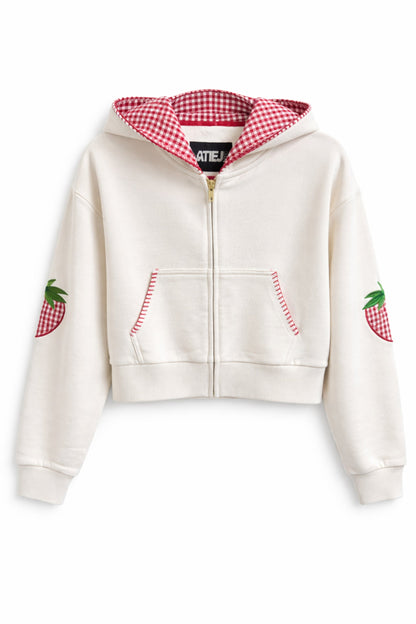 TWEEN LEAH APPLIQUE CROP ZIP