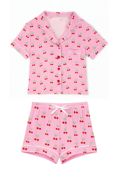 JUNIOR LILY CROPPED SHORT SLEEVE & SHORTS LOUNGE SET