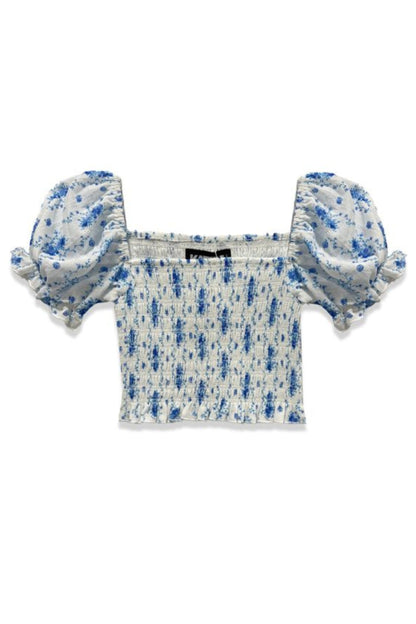 TWEEN MARLEE PRINT PUFF SLEEVE TOP - FINAL SALE