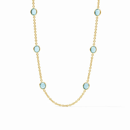 Laguna Stone Station Necklace - Aquamarine Blue