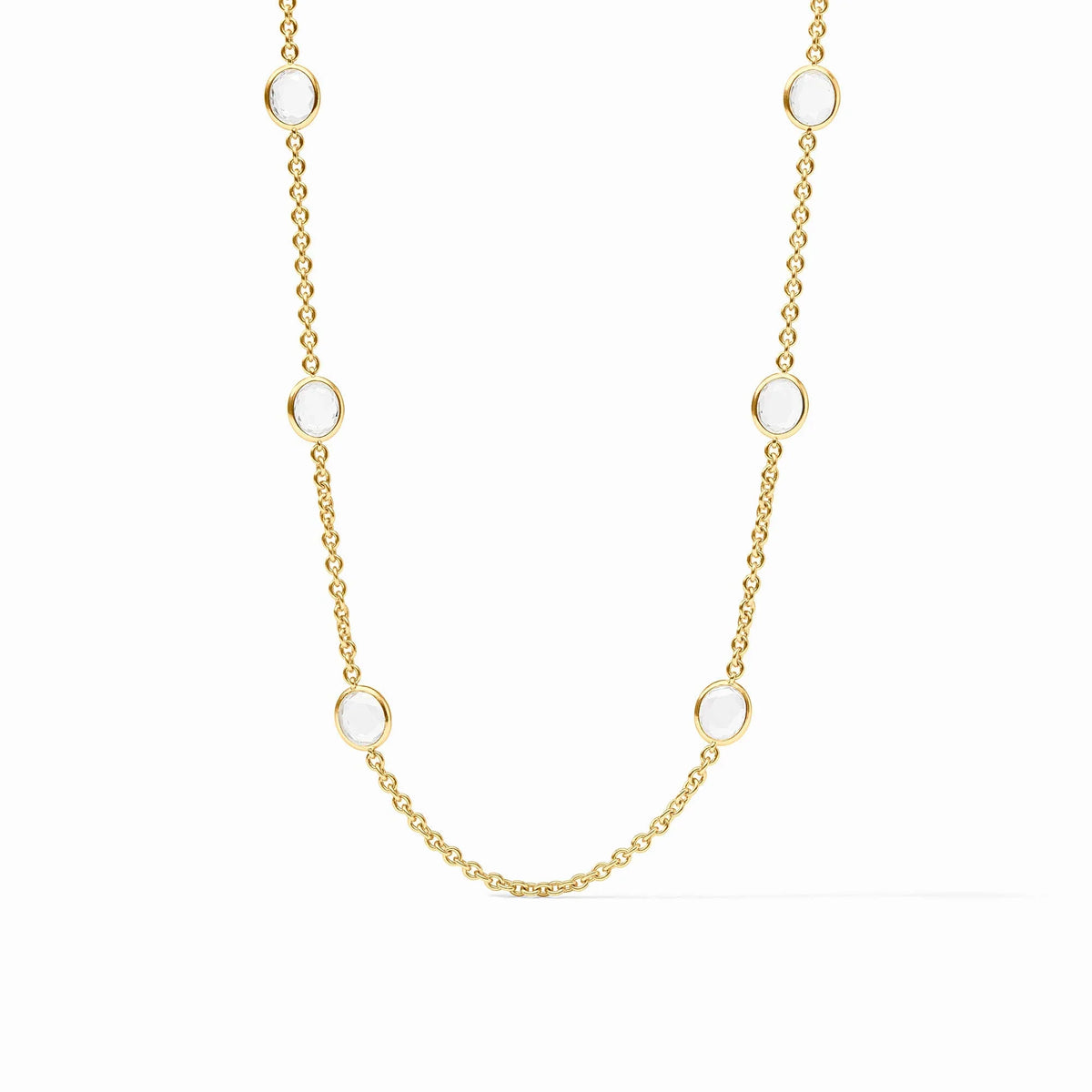 Laguna Stone Station Necklace - Clear Crystal