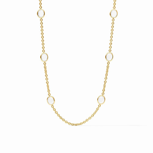 Laguna Stone Station Necklace - Clear Crystal
