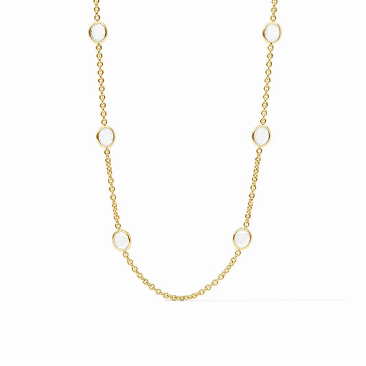 Laguna Stone Station Necklace - Clear Crystal