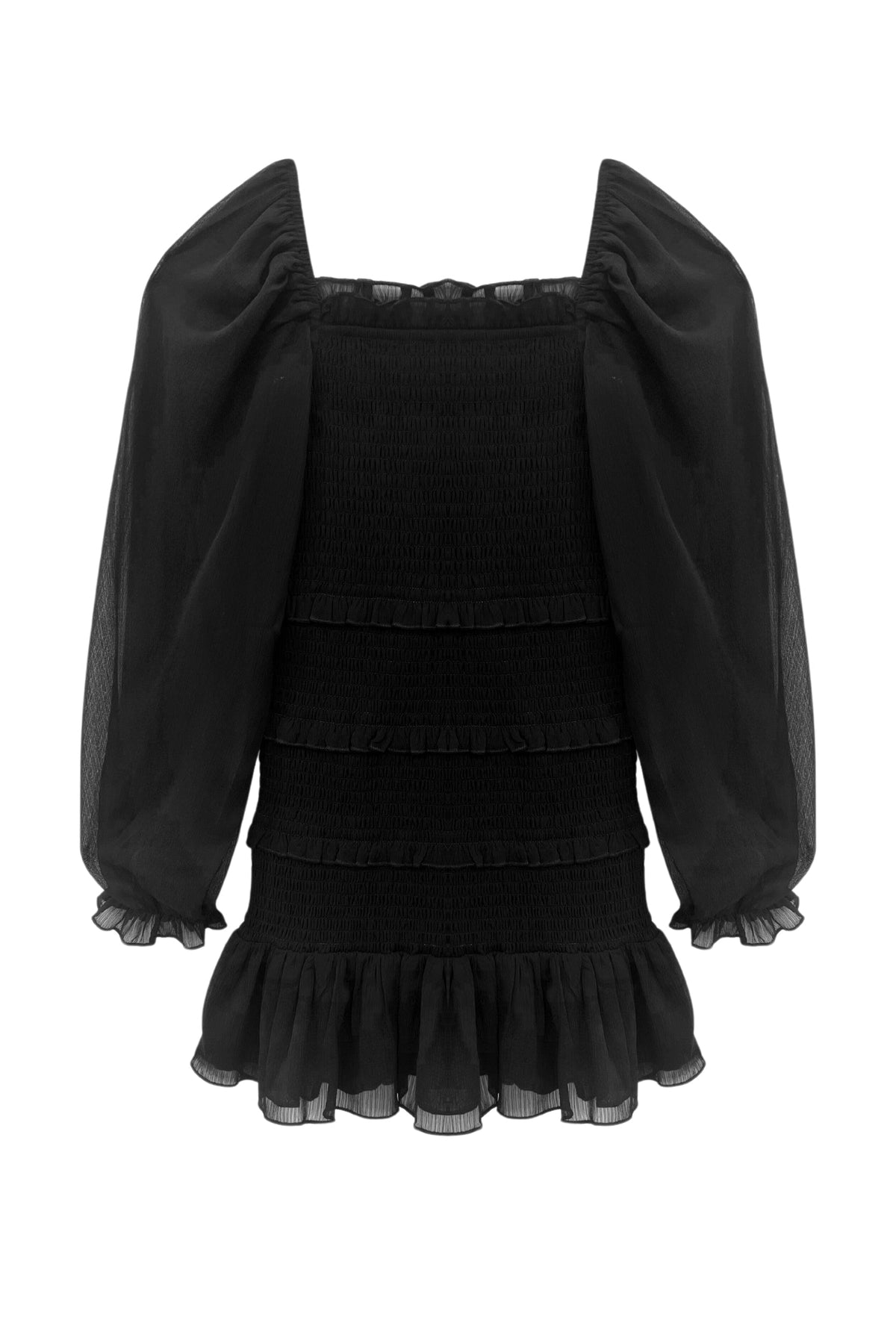 JUNIOR LAILA SOLID DRESS WITH SHEER SLEEVES