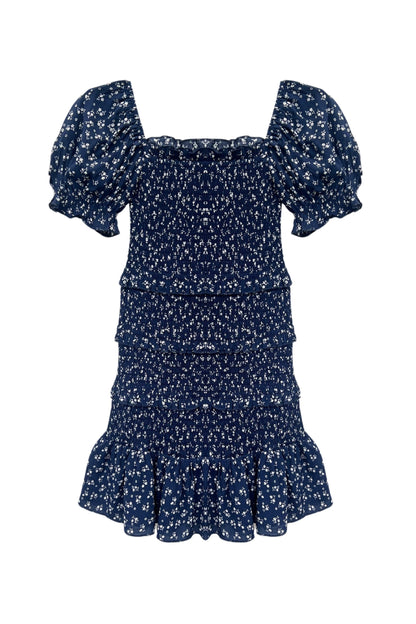 JUNIOR LAILA PRINTED SMOCKED PUFF SLEEVE DRESS - FINAL SALE