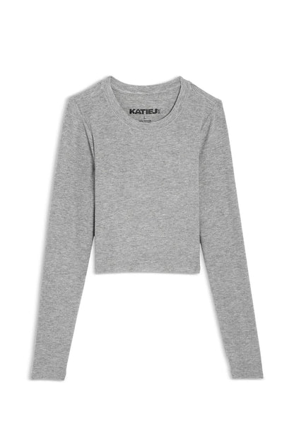 TWEEN LIVI SOLID RIBBED LONG SLEEVE TEE