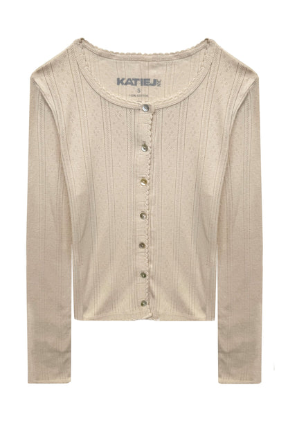 JUNIOR MARINA SOLID POINTELLE BUTTONDOWN