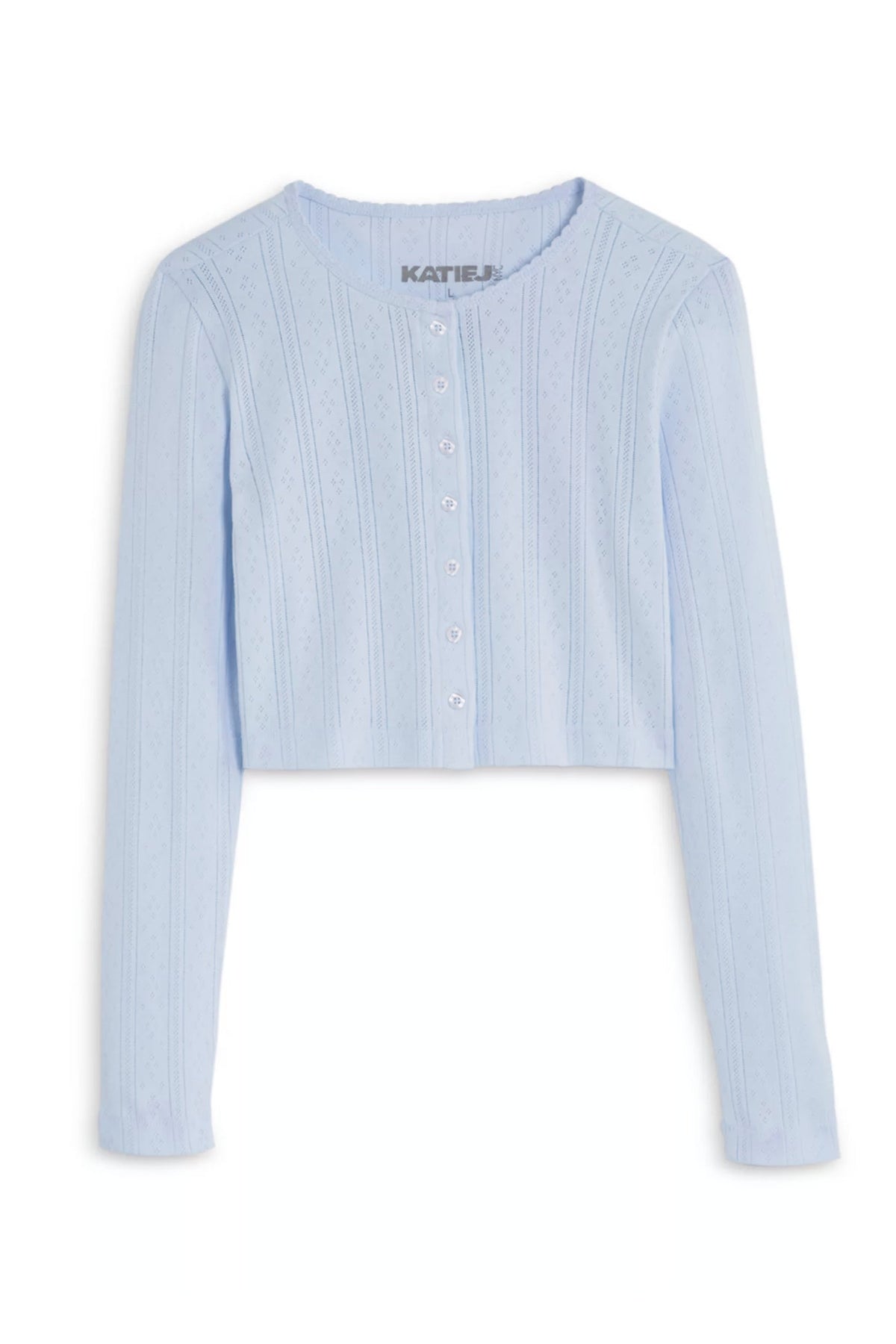 TWEEN MARINA SOLID POINTELLE CARDIGAN