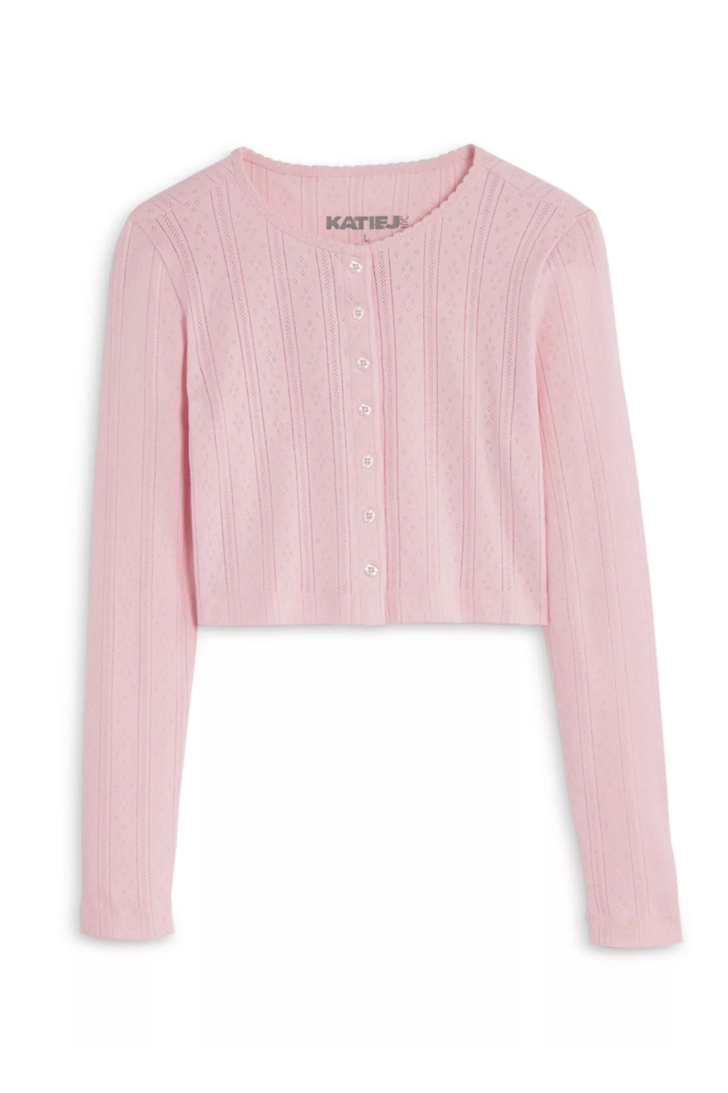 TWEEN MARINA SOLID POINTELLE CARDIGAN