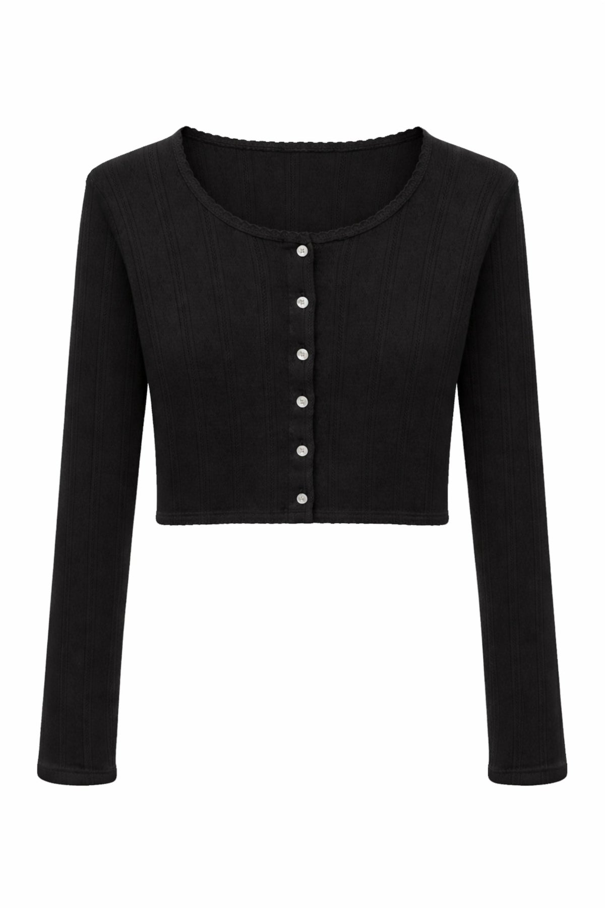 TWEEN MARINA SOLID POINTELLE CARDIGAN