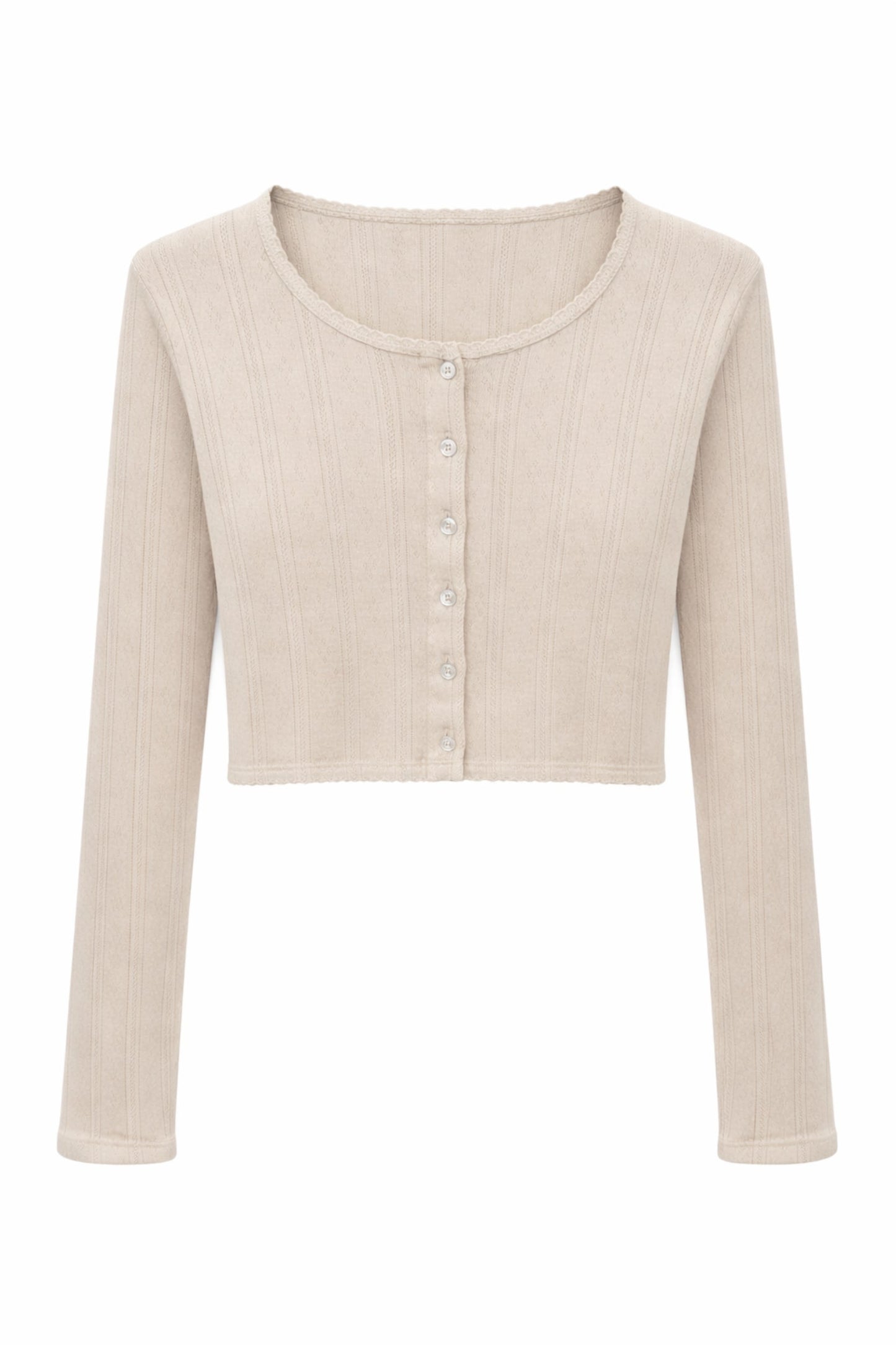 TWEEN MARINA SOLID POINTELLE CARDIGAN