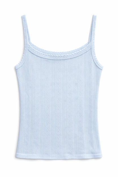 TWEEN MARINA SOLID POINTELLE TANK TOP