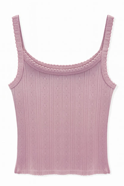 TWEEN MARINA SOLID POINTELLE TANK TOP
