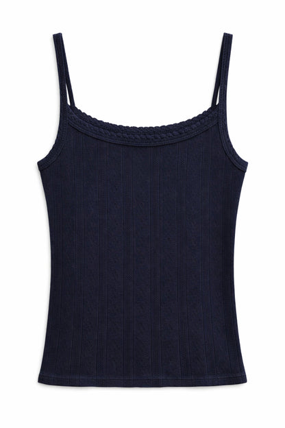 TWEEN MARINA SOLID POINTELLE TANK TOP