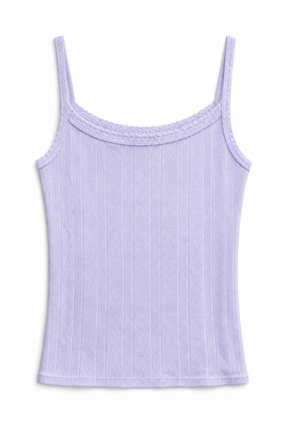TWEEN MARINA SOLID POINTELLE TANK TOP