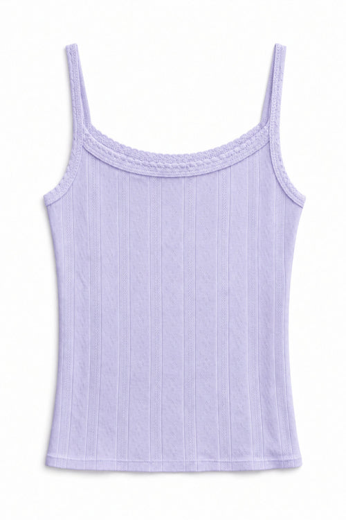 TWEEN MARINA SOLID POINTELLE TANK TOP