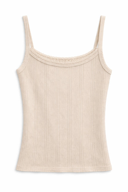 TWEEN MARINA SOLID POINTELLE TANK TOP
