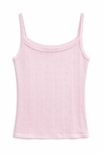 TWEEN MARINA SOLID POINTELLE TANK TOP