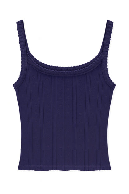 TWEEN MARINA SOLID POINTELLE TANK TOP