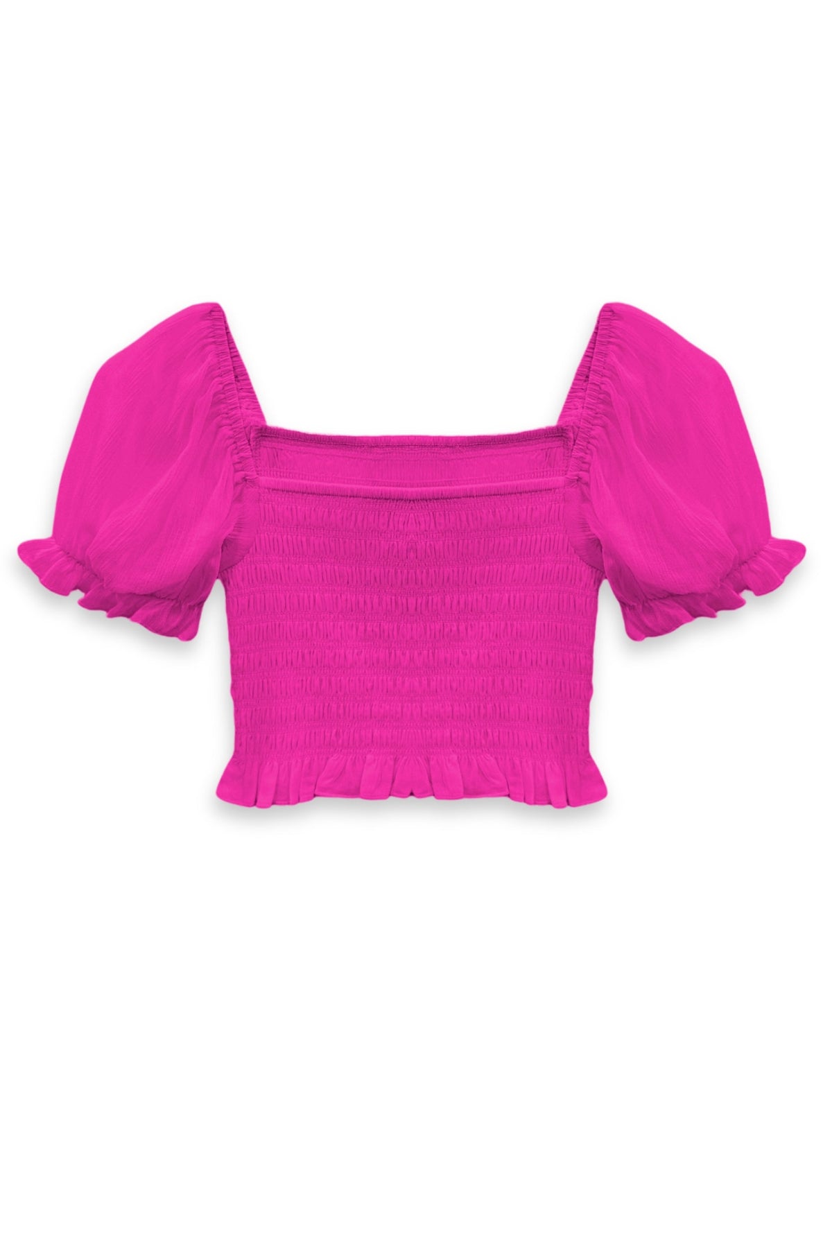JUNIOR MARLEE SOLID FANCY PUFF SLEEVE TOP