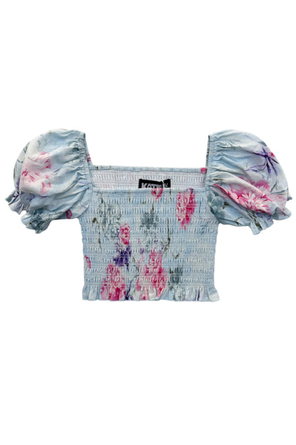 TWEEN MARLEE PRINT PUFF SLEEVE TOP - FINAL SALE