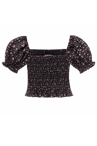 TWEEN MARLEE PRINT PUFF SLEEVE TOP - FINAL SALE
