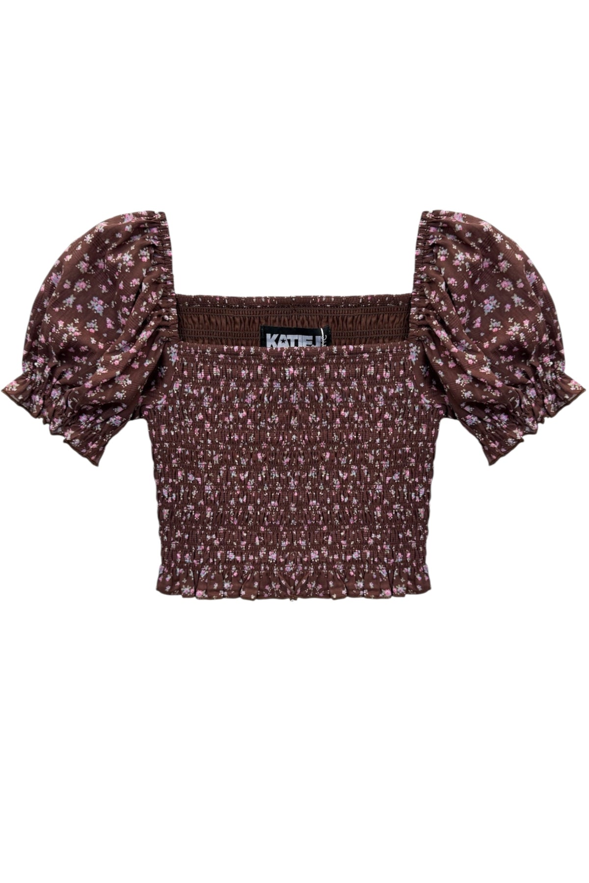 TWEEN MARLEE PRINT PUFF SLEEVE TOP - FINAL SALE