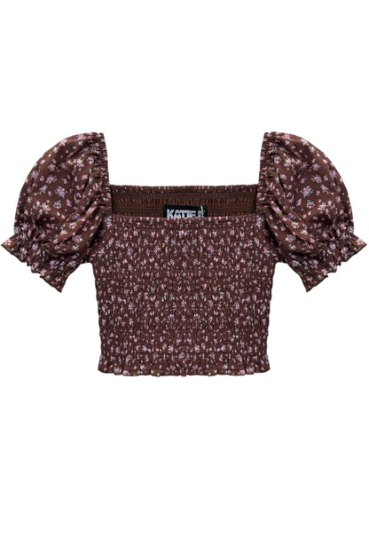 TWEEN MARLEE PRINT PUFF SLEEVE TOP - FINAL SALE