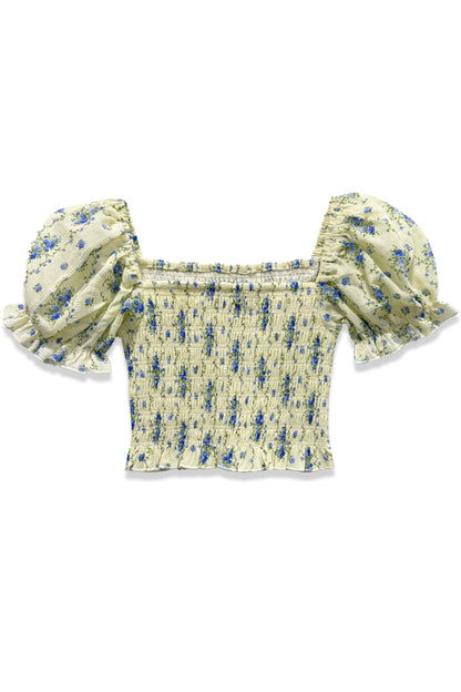TWEEN MARLEE PRINT PUFF SLEEVE TOP - FINAL SALE