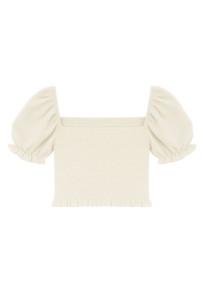 TWEEN MARLEE SOLID FANCY PUFF SLEEVE TOP