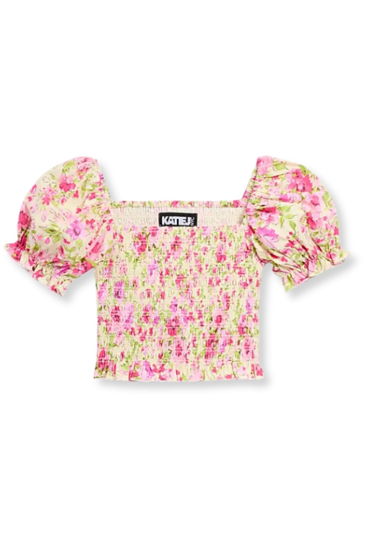 TWEEN MARLEE PRINT PUFF SLEEVE TOP - FINAL SALE