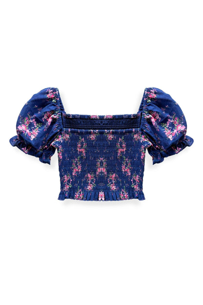 TWEEN MARLEE PRINT PUFF SLEEVE TOP - FINAL SALE