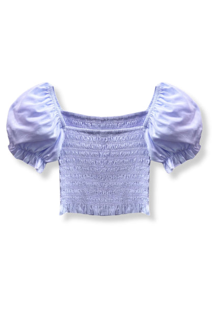 TWEEN MARLEE SOLID PUFF SLEEVE TOP