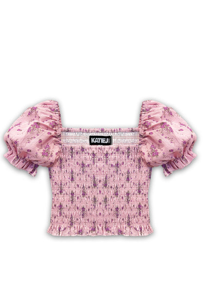 TWEEN MARLEE PRINT PUFF SLEEVE TOP - FINAL SALE