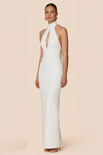 Nookie Martini Halter Gown - Ivory