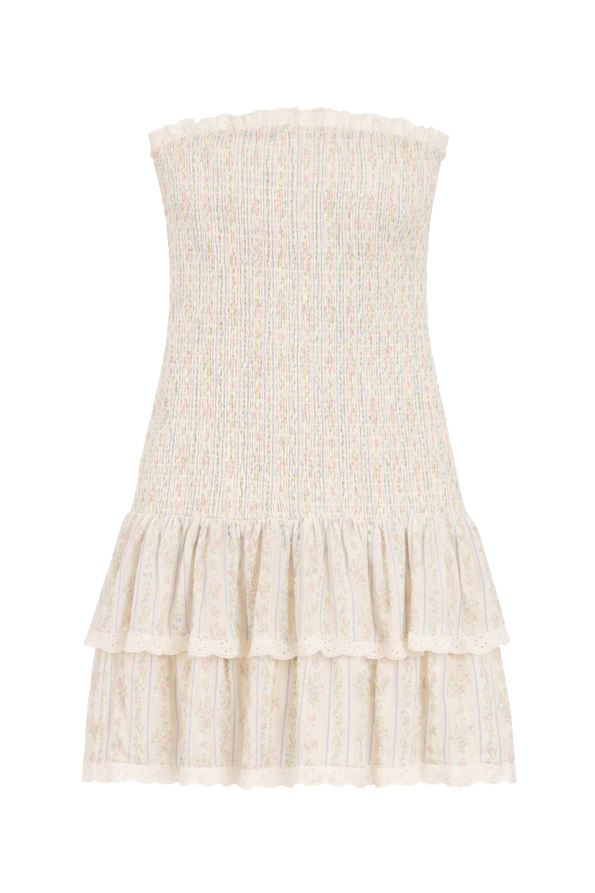 JUNIOR MELINA PRINTED DROP WAIST RUFFLE DRESS