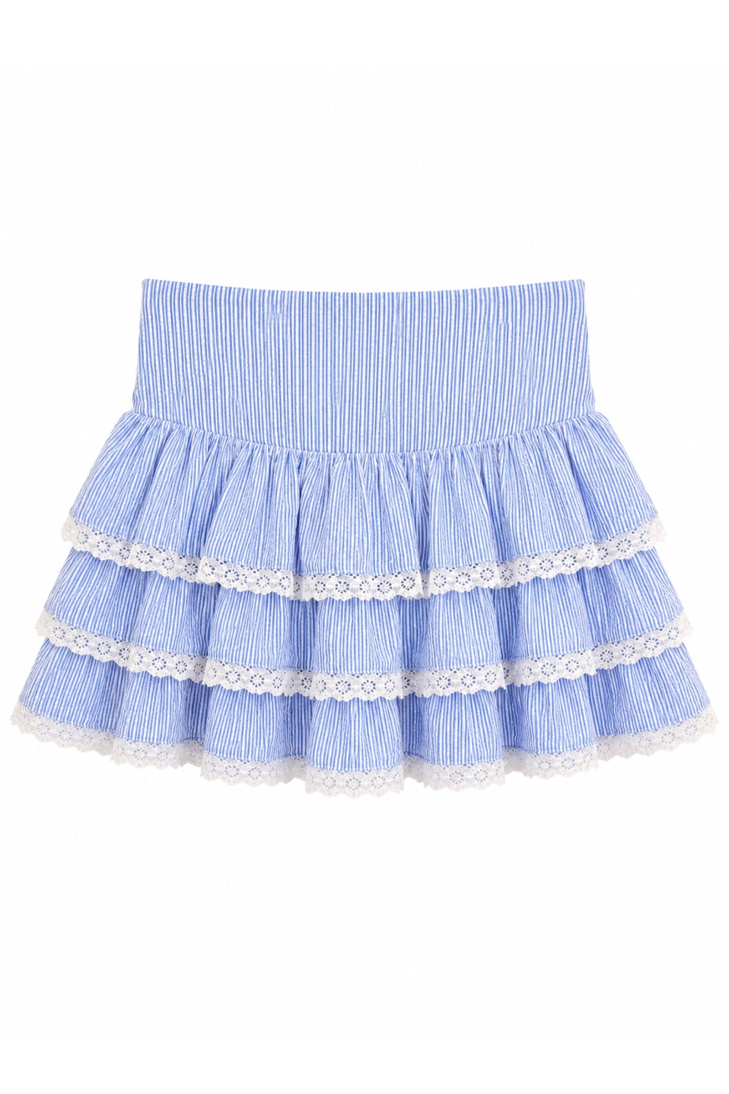 TWEEN MELODY PRINTED DROP WAIST LACE TRIM SKIRT