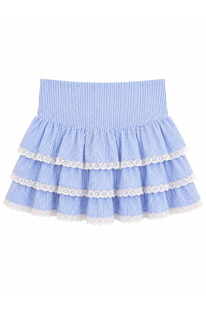 TWEEN MELODY PRINTED DROP WAIST LACE TRIM SKIRT