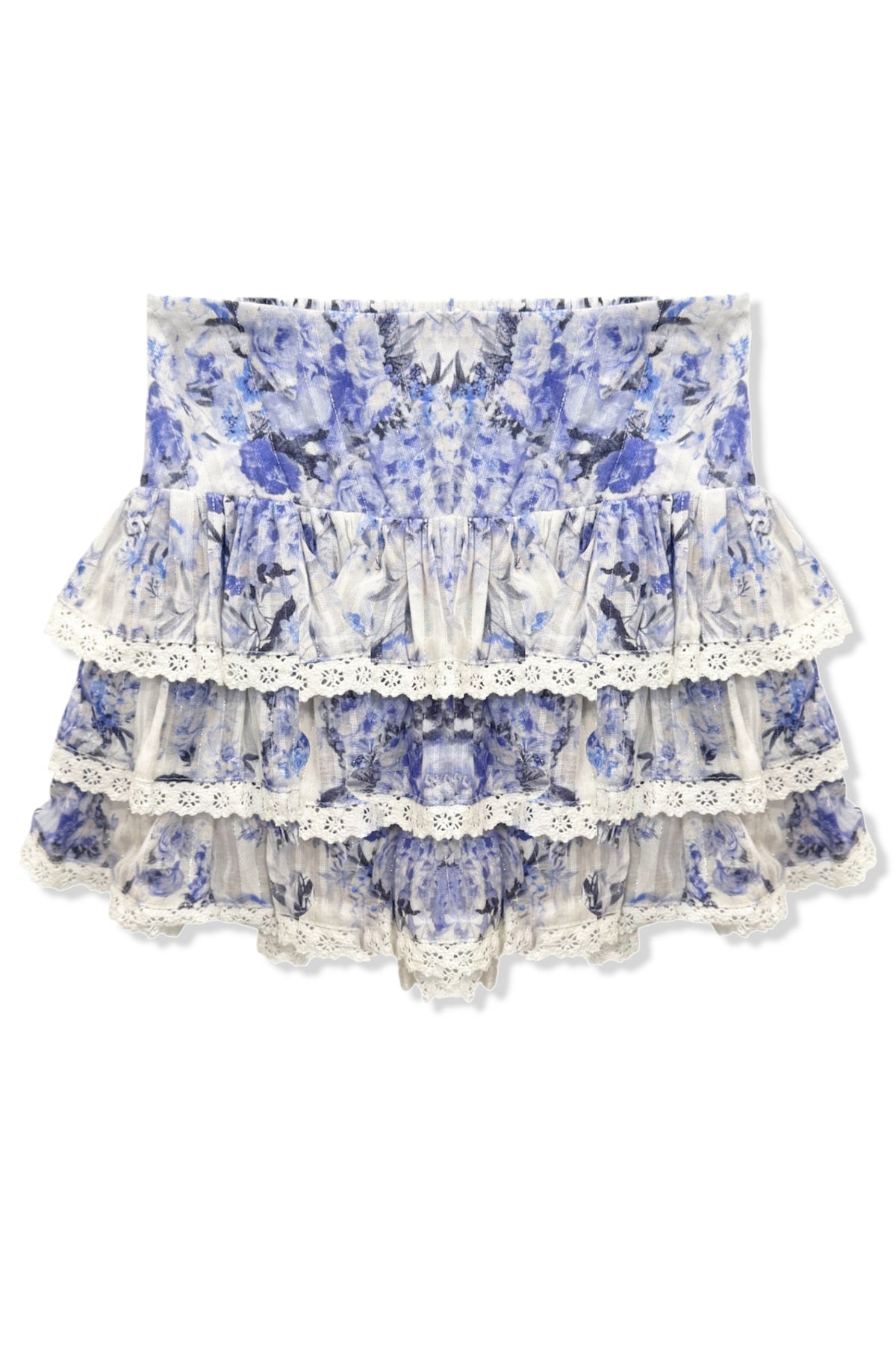 TWEEN MELODY PRINTED DROP WAIST LACE TRIM SKIRT