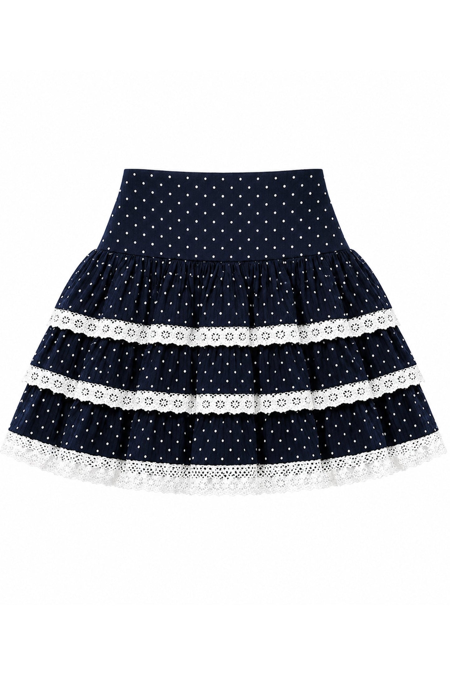 TWEEN MELODY PRINTED DROP WAIST LACE TRIM SKIRT