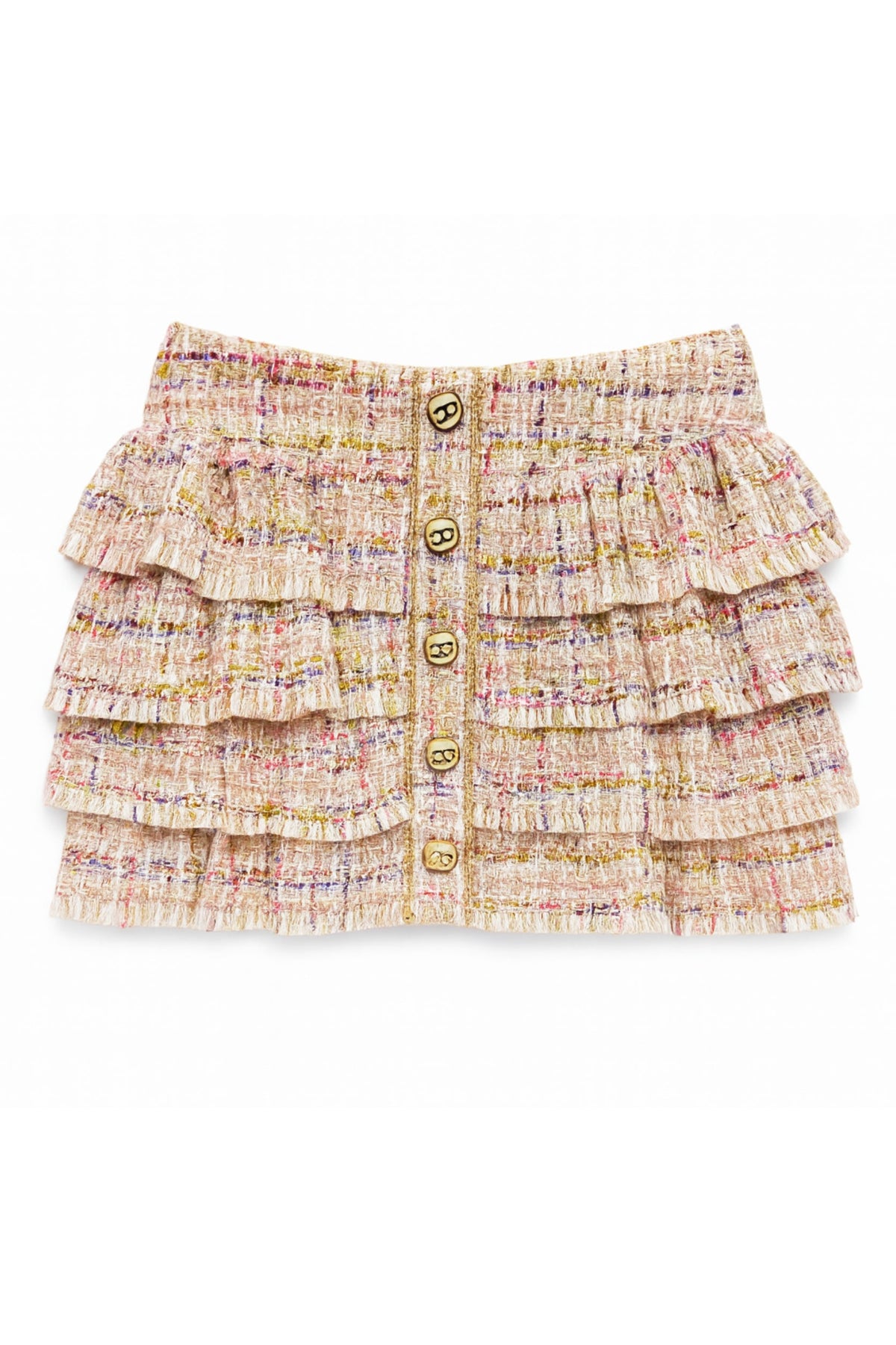 TWEEN MILA LAYERED RUFFLE BOUCLE SKIRT