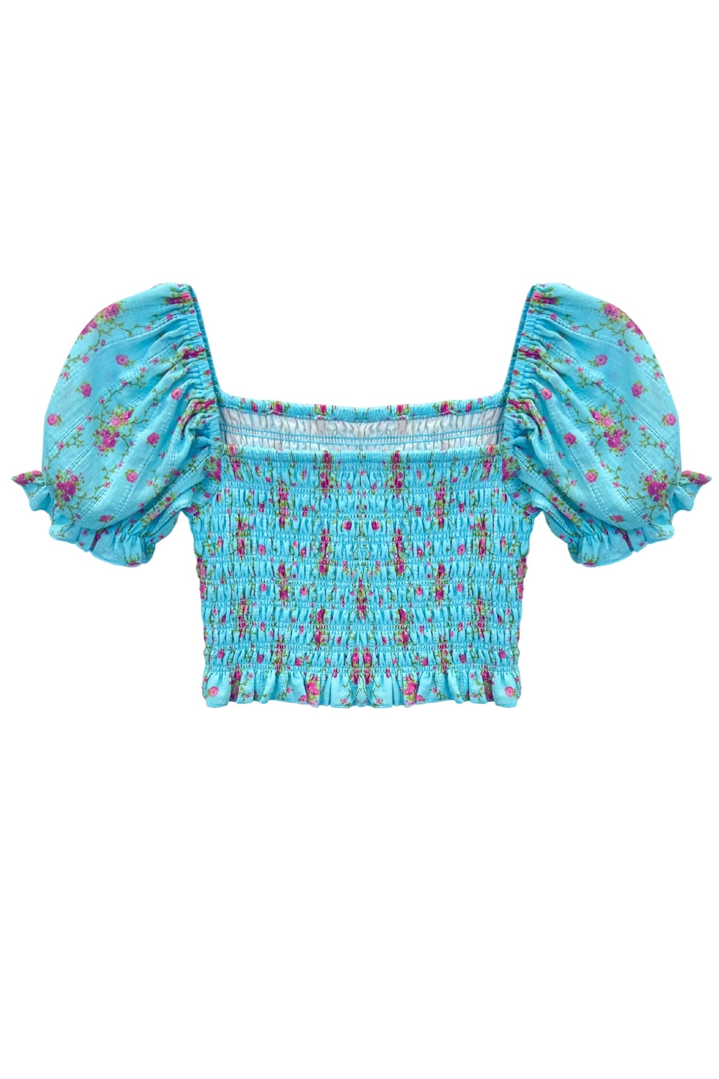 TWEEN MARLEE PRINT PUFF SLEEVE TOP - FINAL SALE