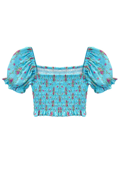 TWEEN MARLEE PRINT PUFF SLEEVE TOP - FINAL SALE