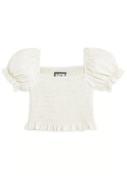 TWEEN MARLEE SOLID PUFF SLEEVE TOP