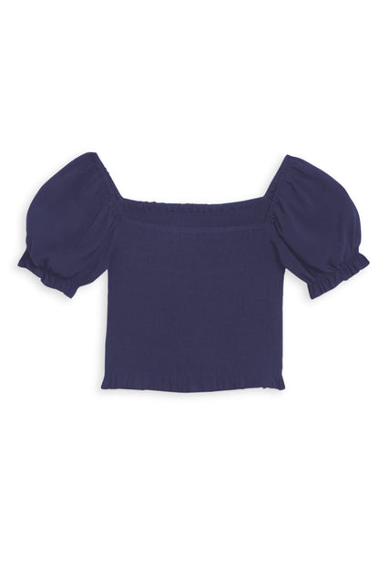 TWEEN MARLEE SOLID PUFF SLEEVE TOP