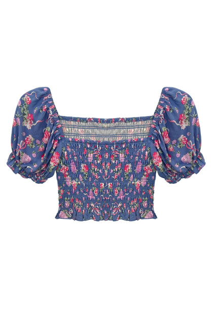 TWEEN MARLEE PRINT PUFF SLEEVE TOP - FINAL SALE