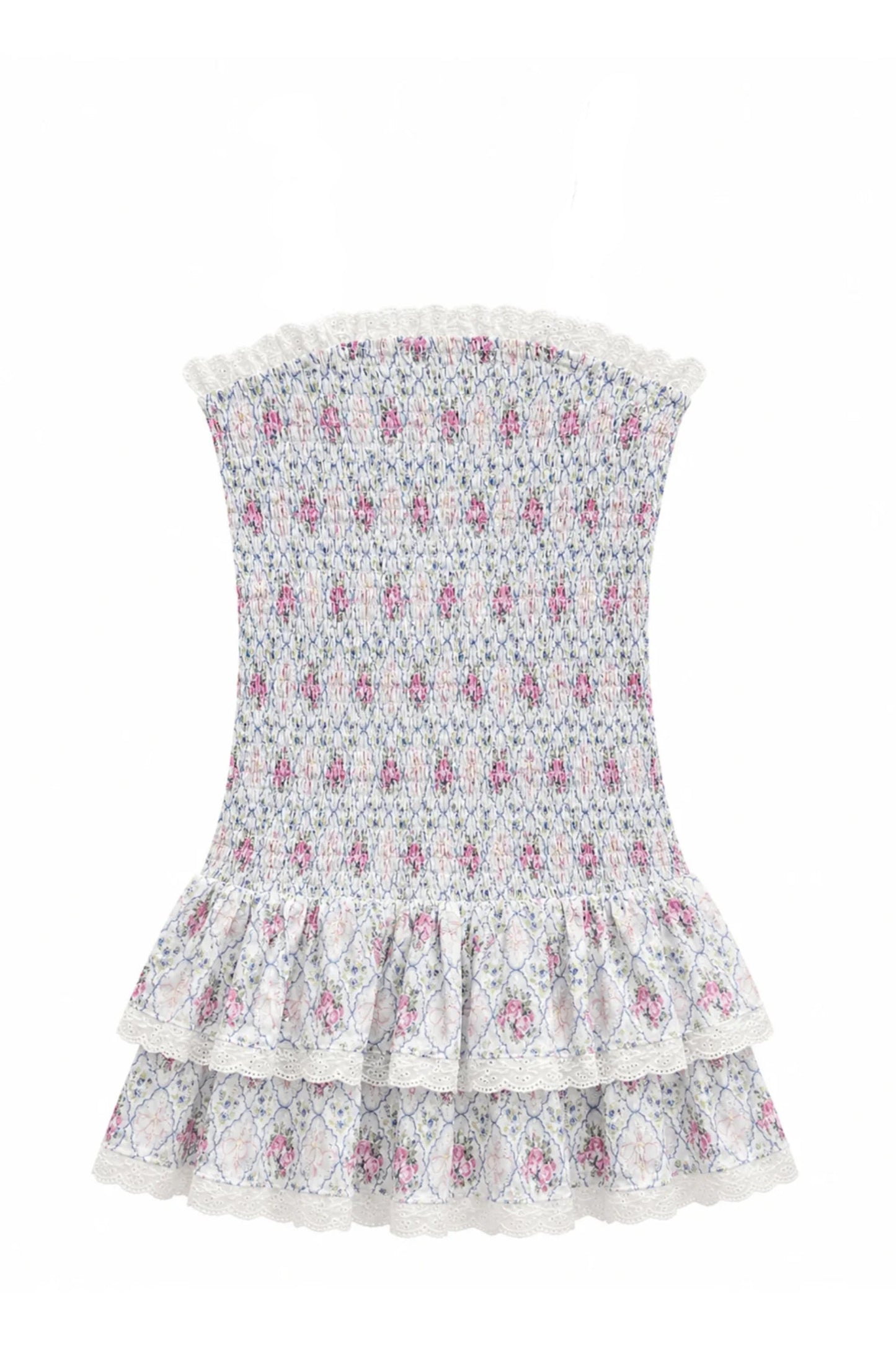 JUNIOR MELINA PRINTED DROP WAIST RUFFLE DRESS