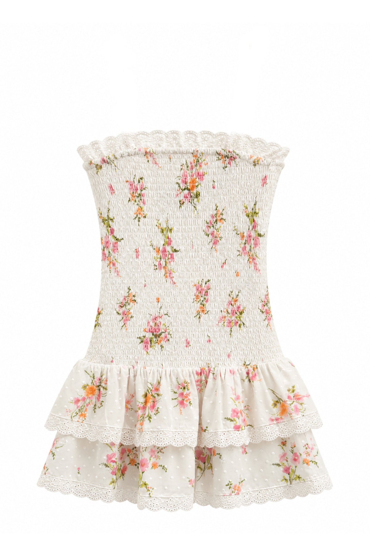 JUNIOR MELINA PRINTED DROP WAIST RUFFLE DRESS