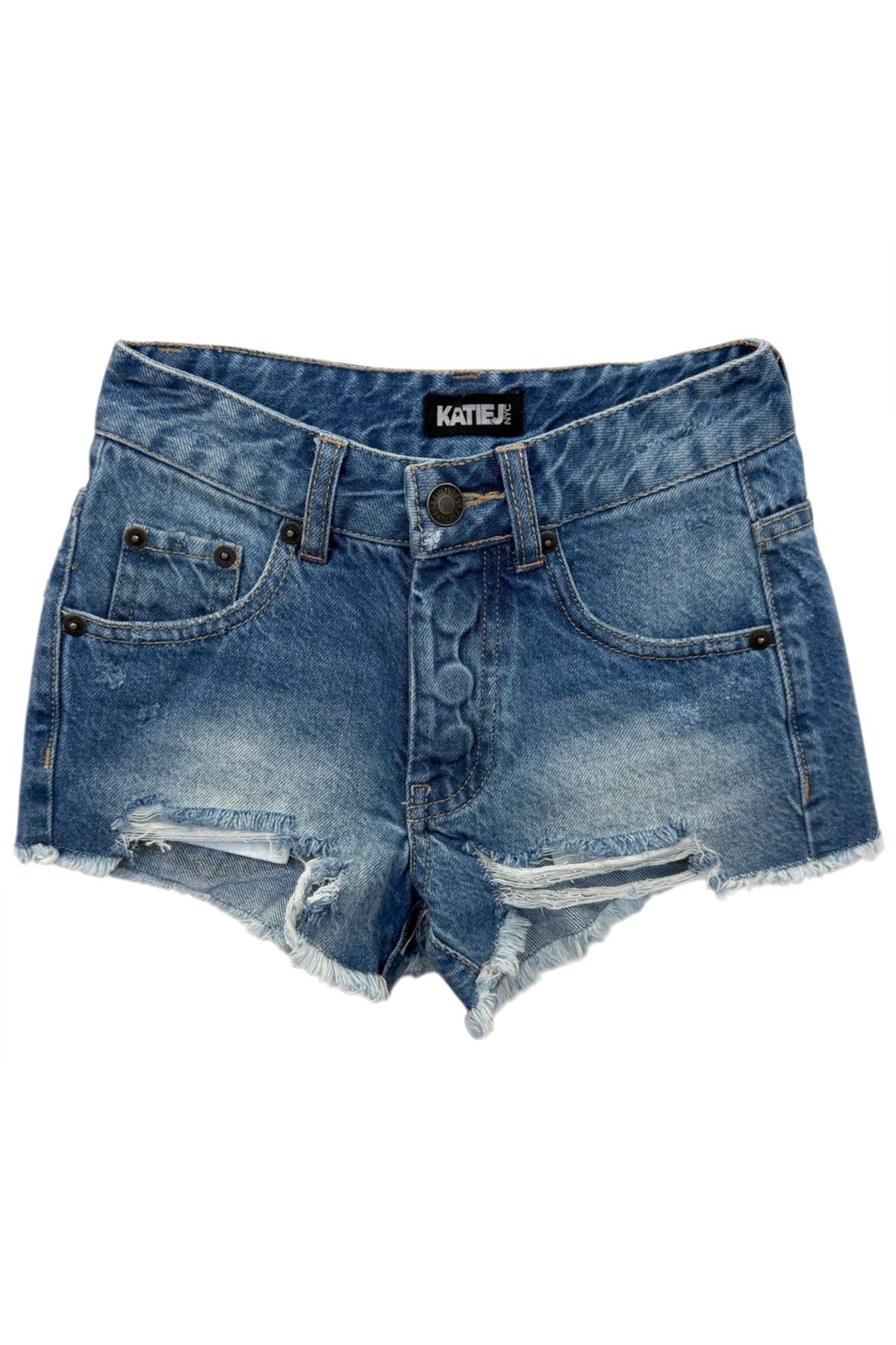 TWEEN ORLANDO DISTRESSED DENIM SHORTS